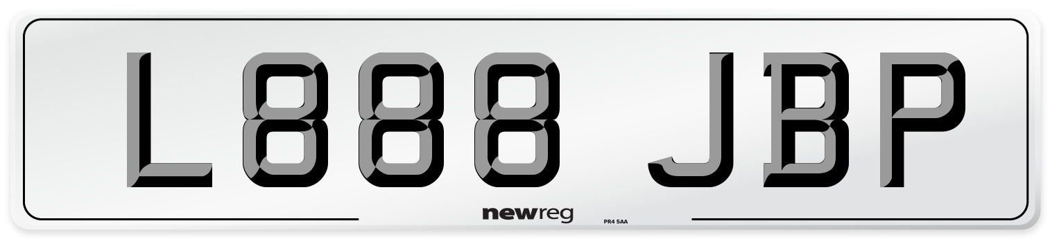 L888 JBP Number Plate from New Reg